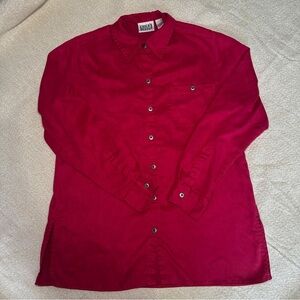 Chico's Vibrant Red Casual Button Down Shirt